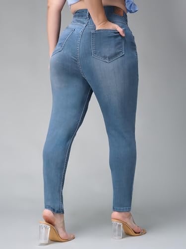 Image of Miss Chase A+ Women's Bootcut High Rise Regular Length Stretchable Denim Jeans