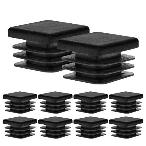 Image of 10 Pack 1 inch Inch (25 X 25 mm) Square Plastic Hole Plugs for Square Metal Tubes, Fences, etc.