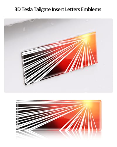 Image of 2025 Ludicrous Metal Letters for Tesla, Sticker Tailgate Letters Emblems Model 3 Y S X Accessories Ludicrous Emblem Tesla Metal Raised Tailgate Letters Red