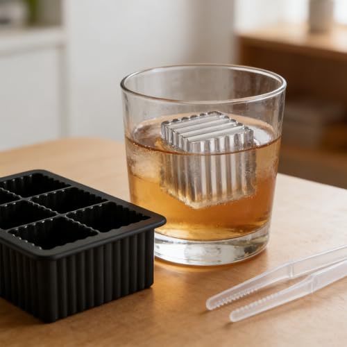 Molde para cubos de hielo con superficies rayadas de silicona miniatura 7