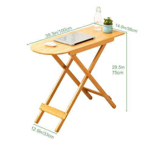 Table d'appoint de salon pliante gain de place jaune