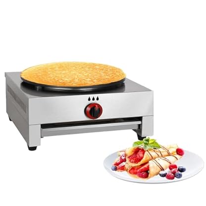 Crêpe-Maker-Grillplatte, Pfannkuchen-Maker-Maschine, 15 Zoll, kommerzieller Einzelkopf-Crêpe-Maker, Back- und Pfannkuchenmaschine, antihaftbeschichtet, für Familienküche, Restaurant, Straßensnack