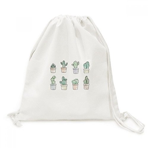 Sac cordon motif cactus en toile robuste pour ranger vos affaires de voyage sans vous encombrer