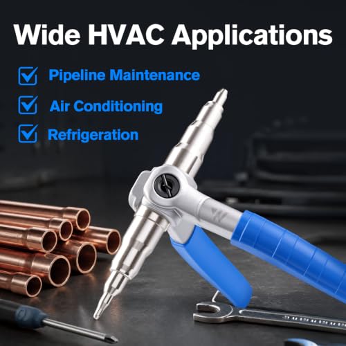 Image of WISSCOOL HVAC Swaging Tool, 1 /4 inch to 7 /8 inch in Copper Tube Expander Blue | Non-slip Rubber Handle, Upgrade Alloy Steel Body