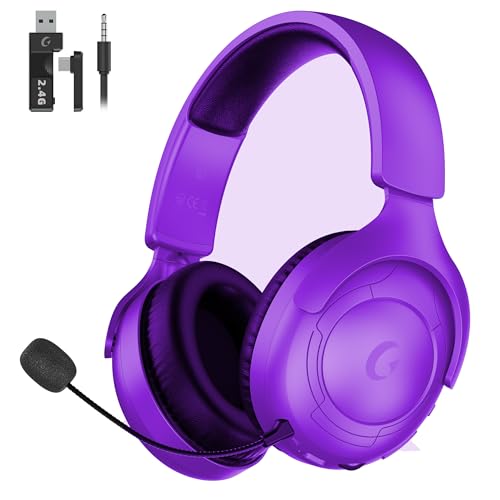 Rumoon Wireless Gaming Headset for PS5, 2.4GHz Gaming Headset with Mic, 45H Battery, Surround Sound,...