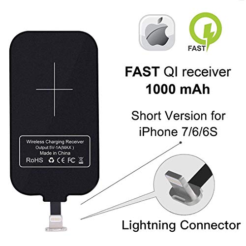 NILLKIN iPhone 用 Qi レシーバー、ワイヤレス充電レシーバー超スリムワイヤレスレシーバー/Qi ワイヤレス充電器 iPhone 7/6/6s/5/5s/se 電話用