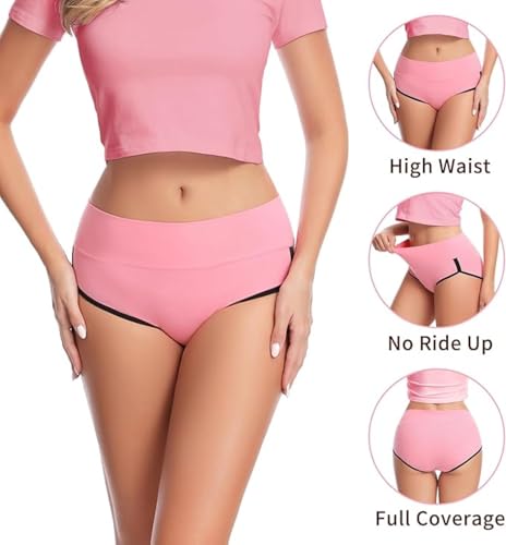 Image of DIVING DEEP Cotton Underwear for Women, High Waist Panties for Women, Womens Brief Cotton Underwear, Women's Panties - (Pack of 4)