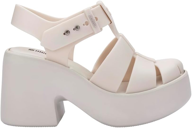 Melissa Lulu Platform, Comfortable and Lightweight Fashion for Women, Matte Beige, 7
