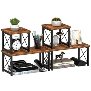 Honiter Schreibtischregal 2er Set, 2 Ebenen