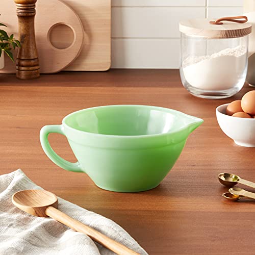 Jadeite Glass 1.25 Quart Mixing Bowl with Handle