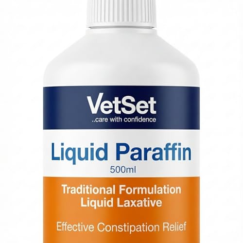 VetSet Paraffine liquide 500 ml | Laxatif liquide traditionnel et adoucissant fécal pour chevaux, chiens, agneaux et bovins | Aide aux mouvements intestinaux et à la protection contre la boue