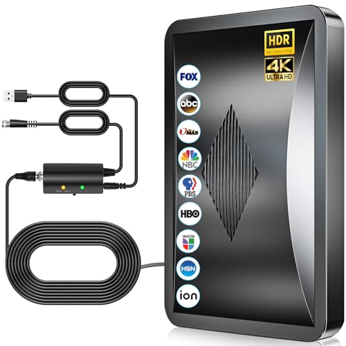 2025 Upgraded Indoor TV Antenna, 2800+ Miles Range Digital Antenna for Smart TV Indoor/Outdoor for Local Channels, HDTV Antenna with Amplifier Signal Booster 4k 8k- 38FT Coaxial Cable