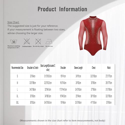 TSSOE Men's Sparkly Rhinestone Latin Tango Dance Shirt Latin Samba Salsa Dance Leotard Bodysuit Blue Large — view 6