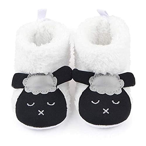 Losa Cute Cartoon Animal Uni Kids Fleece Shoes Baby White for 9-12 Months