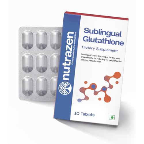 Image of Sublingual Glutathione Supplement - 10 Tablets | High Bioavailability Formula for Skin Brightening, Tan Removal & Anti-Aging | Supports Detox, Liver Health, Cellular Health & Immunity