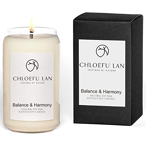 Chloefu Lan Pear & Peach Scented Candles (Balance + Harmony) Stress Relief & Relaxation, Calming Candles For Anxiety, All-Natural Organic Soy Candle,11.3 Oz 72 Hours For Long Burning, Gifts For Women #TOP25