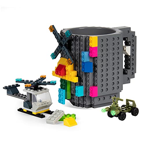 Brick Coffee Mugs, Fubarbar 12oz Build On Mugs For Kids Mens Desk Toys Small Block Gifts Sets for 5-10 Year Old Boys Drinkware Birthday Gift, Christmas, Party, Xmas, 2pack Blocks (Gray) Brick Coffee Mugs, Fubarbar 12oz Build On Mugs For Kids Mens Desk Toys Small Block Gifts Sets for 5-10 Year Old Boys Drinkware Birthday Gift, Christmas, Party, Xmas, 2pack Blocks (Gray)