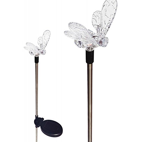 Tricod E2182 Solar Powered Bumble Bee Garden Yard Stake Color Change Light, Medium, 2-Pack
