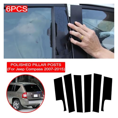 Pegatina de columna BC para Jeep Compass 2007-2015, cubiertas protectoras de ventanas 4