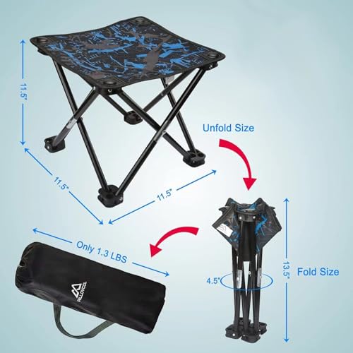 Image of Folding Portable Camping Stool for Adults, Lightweight Collapsible Stool for Outdoor Footrest Fishing Hiking Gardening and Beach with Carry Bag