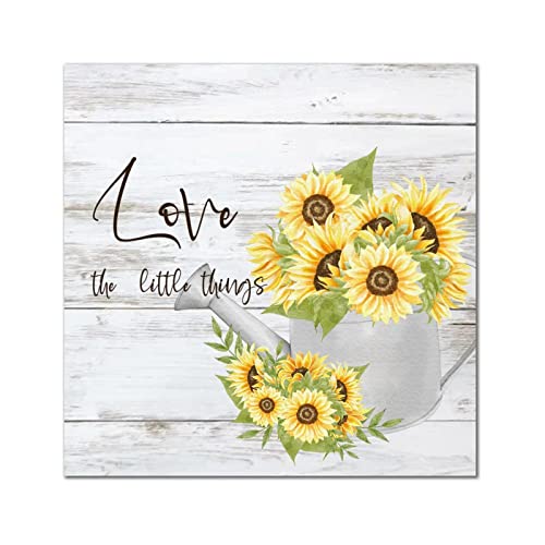 Décoration murale en bois 30x30 cm tableau tournesol classique pour toilette cuisine et maison