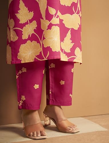 Ensemble kurta sans manches rose vêtement ethnique confortable 4XL - 4