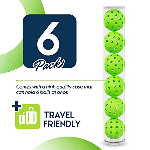 Pickleball Ball Set | Professional Usapa Approved For Sanctioned Tournament Play | 40 Holes & Specifically Designed For Outdoor Courts 6 Pack, Green (6 Pack, Green) #TOP1