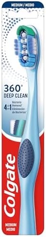 Colgate 360 Medio, Cepillo de Dientes Limpiador de Lengua y Mejil...