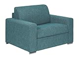  Vente-unique - Fauteuil Convertible Express en Tissu Bleu - Couchage 70 cm - Matelas 14 cm - CALITO