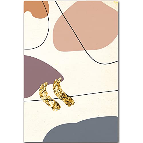 Impression d'art mural haut de gamme en toile triptyque abstrait lignes d'or