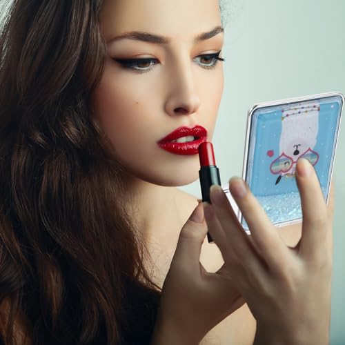 Espejos portátiles de maquillaje plegables doble faz 2 unidades miniatura 5