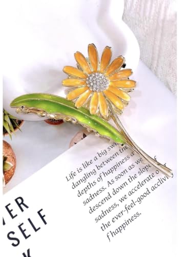 Image of Diversa Rhinestone Golden Claw Clip, Embellished Korean Clutcher, Non- Slip Metal Claw Clip for Girls, Fancy Clutcher for Women, Pack of 1 (SUN FLOWER)