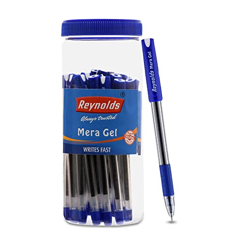 Image of Reynolds JIFFY GEL 50 PENS JAR, BLUE Gel Pen MERA GEL 30 PENS JAR, BLUE Gel Pen