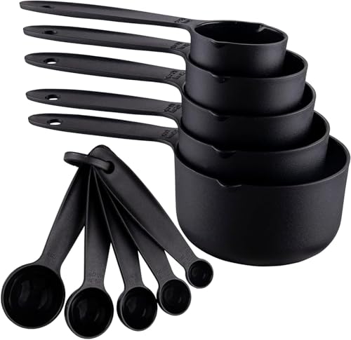 ToolHouse 10 Piece Measuring Cups Set Stackable and Nesting Measuring Cups Easy-to-Read Measurement Markings for Dry and Liquid Ingredients for Kitchen