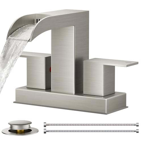 Robinet de lavabo cascade nickel brossé pour remplacer votre vieux mitigeur sans fuite