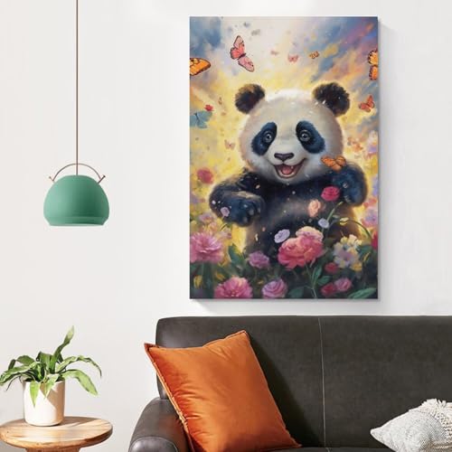 Tableau impression sur toile panda pour sublimer un mur vide salon