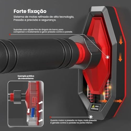 Barra Fixa Porta Exercício Crossfit Calistenia Treino Musculação Ajustável Com Nível Profissional