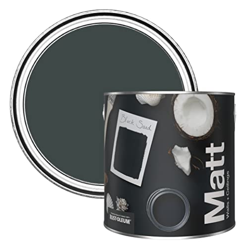 Rust-Oleum Colours Matt Emulsion Wall and Ceiling Paint - Black Sand 2.5L