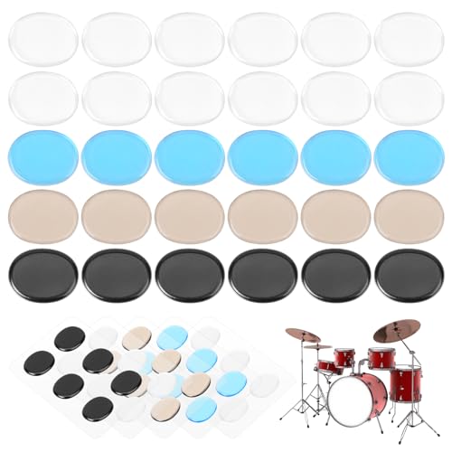 salbsever - 30pcs Drum Gel Pads, Moon Gel for Drums Dampeners Gels Drum Silencer Pads Soft Drum Dampeners Drum Dots for Drums Cymbals Control, Drum Damper Gel Pads Drum Muffler Drum Accessories and Parts