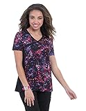 KOI Lite 385PR Women's Raquel Scrub Top (Spiral Tie Dye, Small)