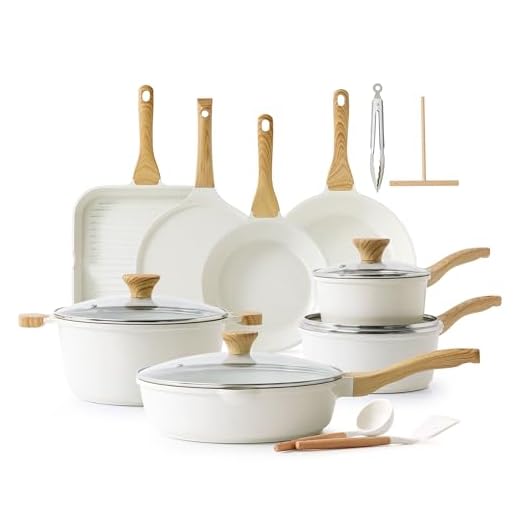 SENSARTE Nonstick Ceramic Cookware Set 23-Piece, Healthy Pots and Pans Set, Non-toxic Kitchen Cooking Set with Stay-Cool Handles, Silicone Utensils and Pot Protectors, PFAS & PFOA Free