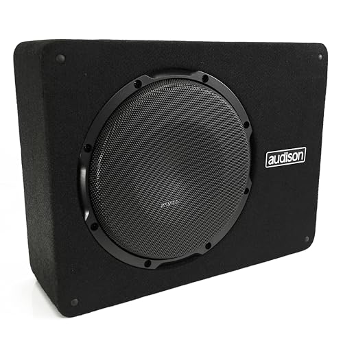 Audison APBX 10 AS2 – 250-mm Aktiv-Subwoofer in geschlossener Box mit integriertem Verstärker, 800W Peak, für kontrollierte und Tiefe Basswiedergabe