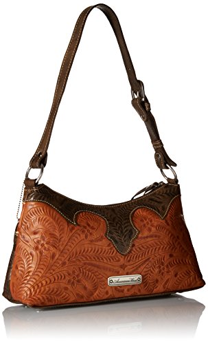 American West Desert Wildflower Zip-Top Shoulder Bag, Golden Tan2