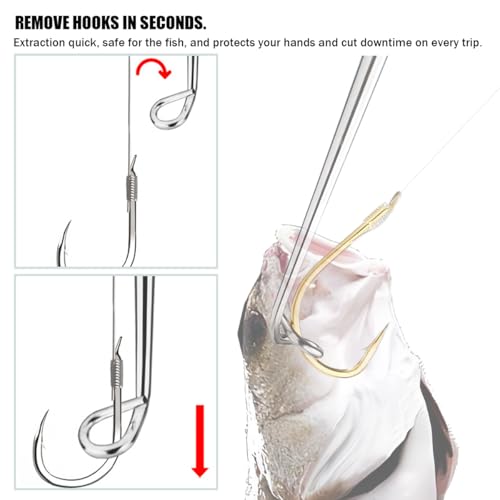 4PCS Fish Hook Remover Tool – Stainless Steel Fishing Hook Remover, Quick Removal Extractor with Storage Tube, Essential Fishing Gear and Equipment for Anglers - Thumbnail 2