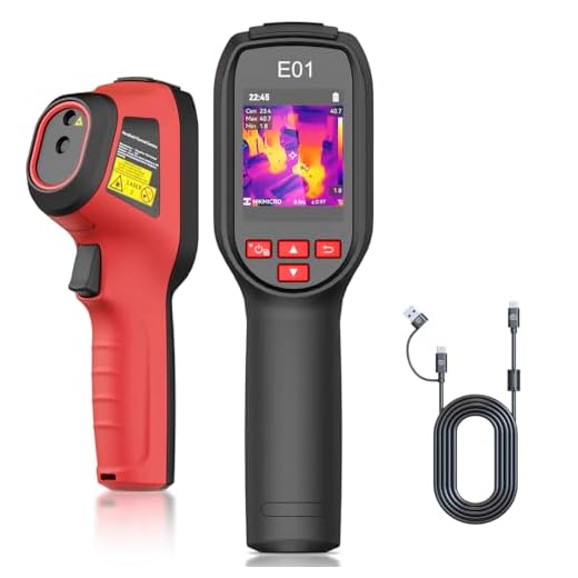 HIKMICRO E01 Wärmebildkamera SuperIR 240 x 240 IR-Auflösung Handheld Infrared Camera Thermal Imaging 20Hz Bildwiederholrate, Kompakte handheld Thermokamera mit Laserpointer, -20°C bis 400°C