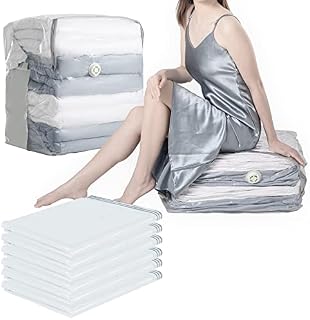 Amazon Brand - Umi Cube Vacuum Storage Bags for Clothes Jumbo, Vacuum Pack Storage Bags 6 Pack(100×70×44×44cm), No Need Pump Vacuum Bags for Duvets Seasonal Clothes, Quilts, Travel, Moving