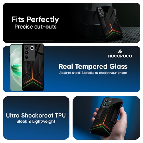 Image of Printed Tempered Glass Back Case Cover Compatible with iQOO Neo 10 5G - Modern Ultra Chevron Real Real Glass case