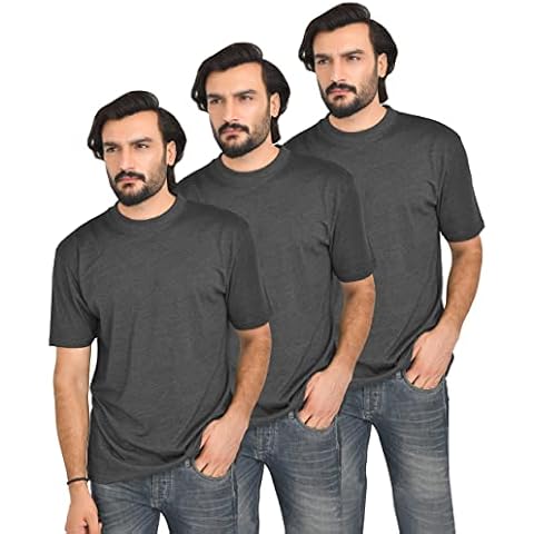 FULL TIME SPORTS 3 Packs Long & Tall Tee Shirt Combo (Charcoal, Large) Cover