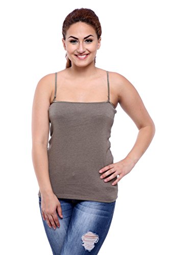 Image of Teemoods Women's Cotton Spaghetti Strap Camisole Slip - Adjustable Straps, Slim Fit, Soft Innerwear Tank Top for Layering & Everyday Comfort