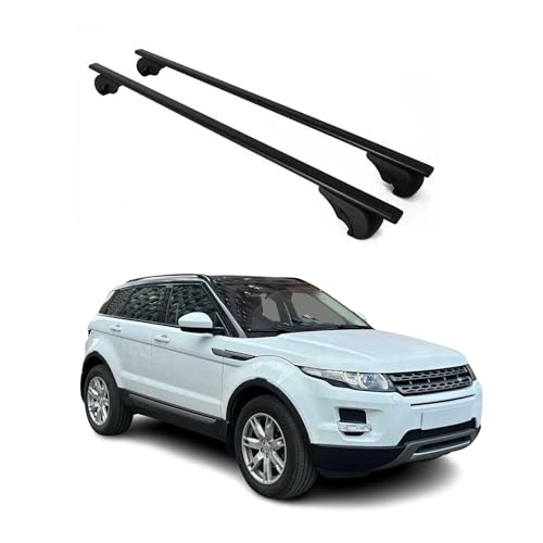 Barre portapacchi compatibili con Land Rover Range Rover Evoque 2011 – 2018 | Nero 2 TLG. Portabici in alluminio anodizzato